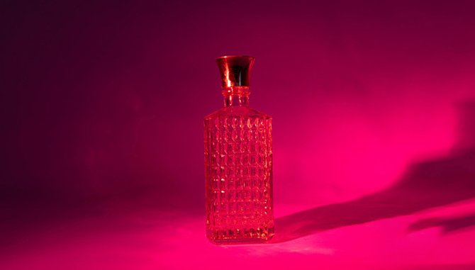 Red glass perfume bottles applications