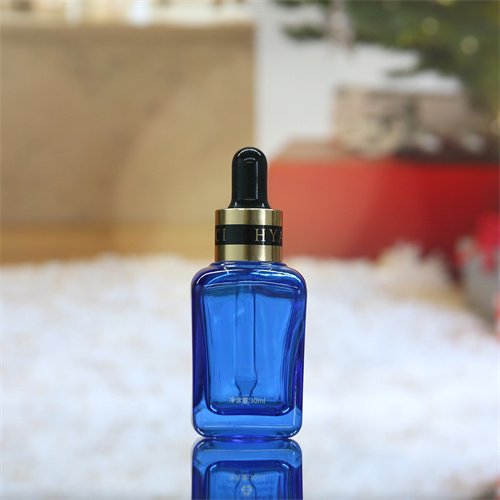 Blue Glass Vial with Dropper
